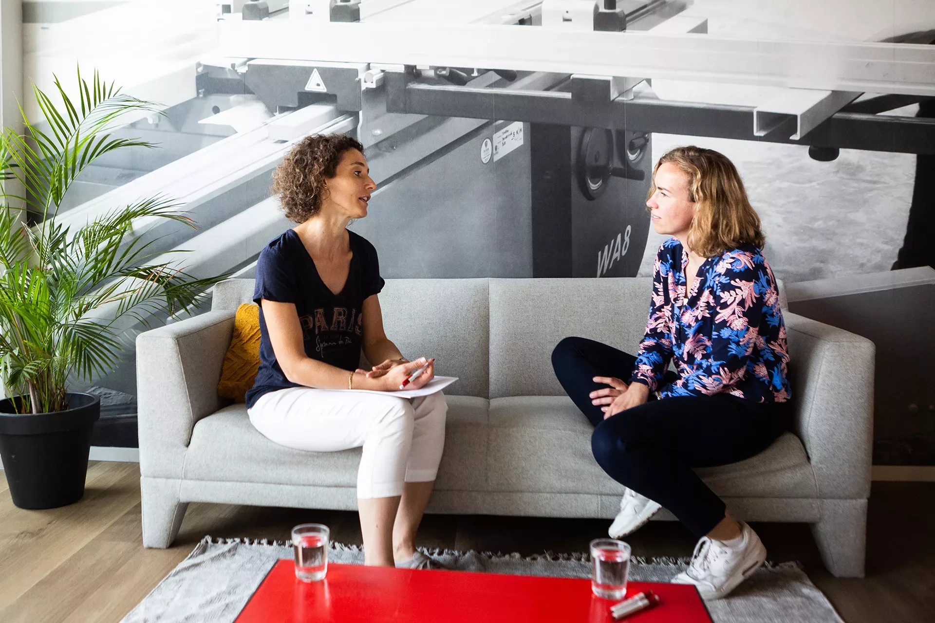 Conversation on couch